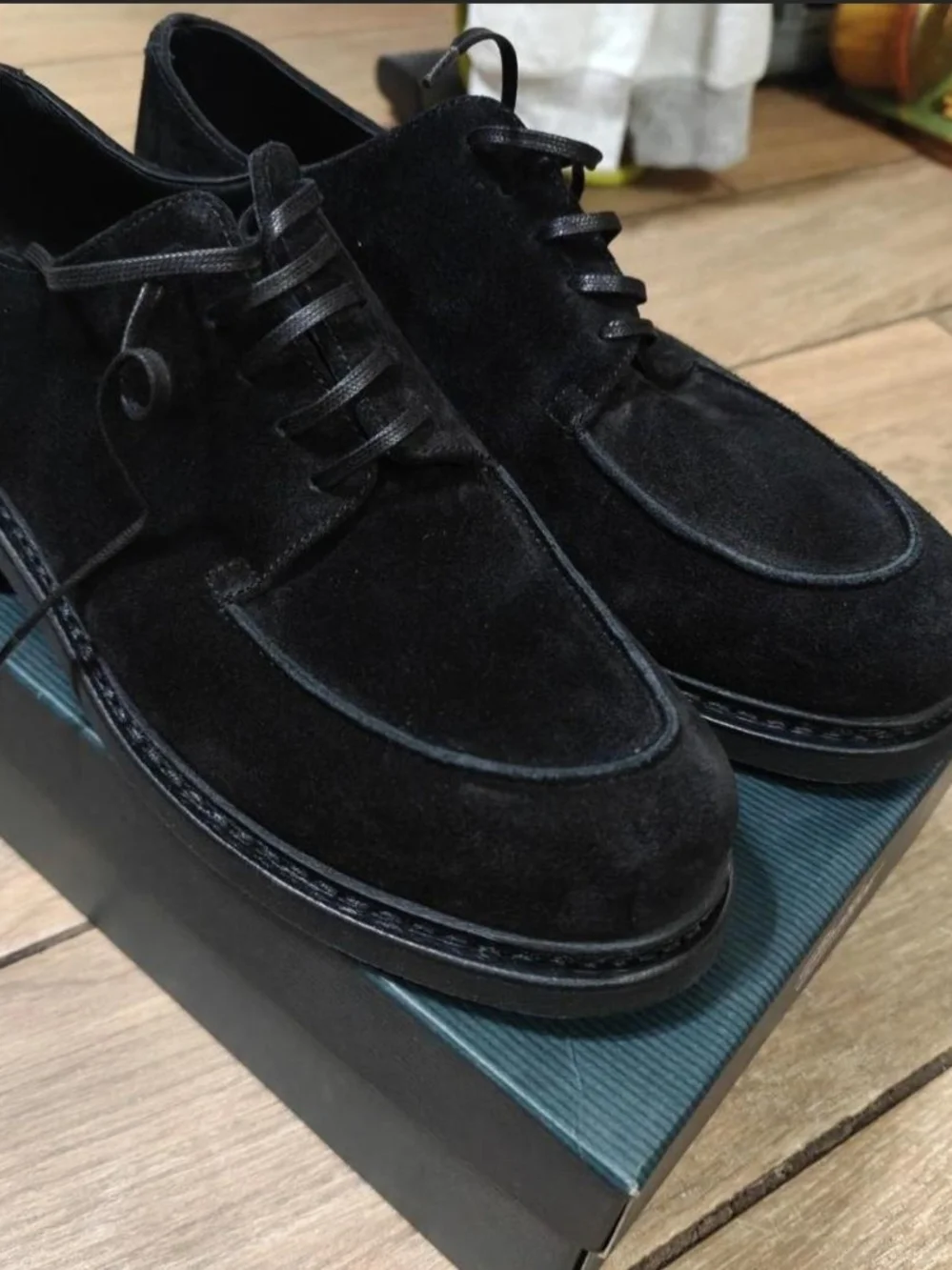 Arpenteur Paraboot Oxfords Black Suede Lace-Up Men’s Derby Shoes 9.5